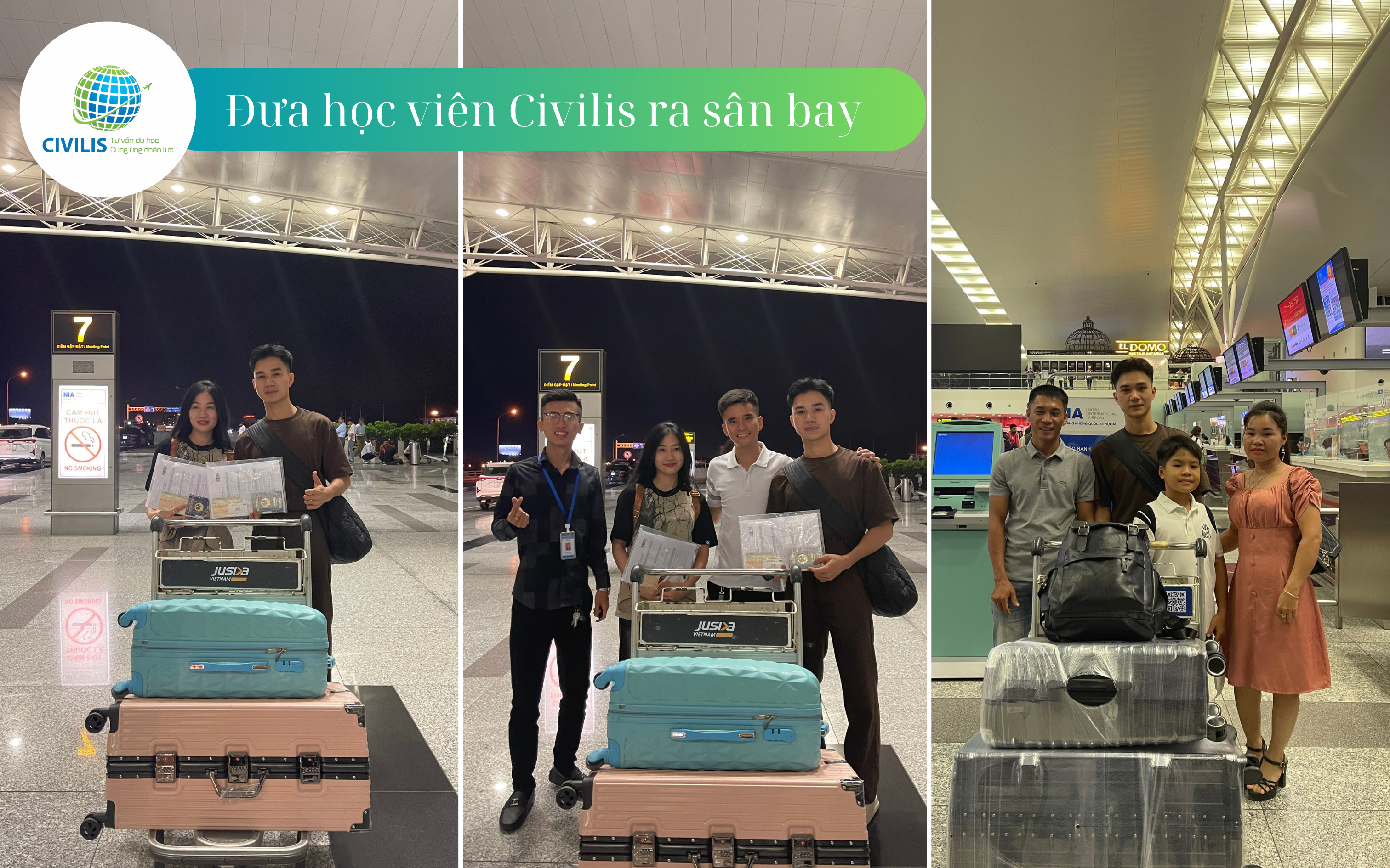 Ảnh chụp đưa tiễn học viên Civilis ra sân bay