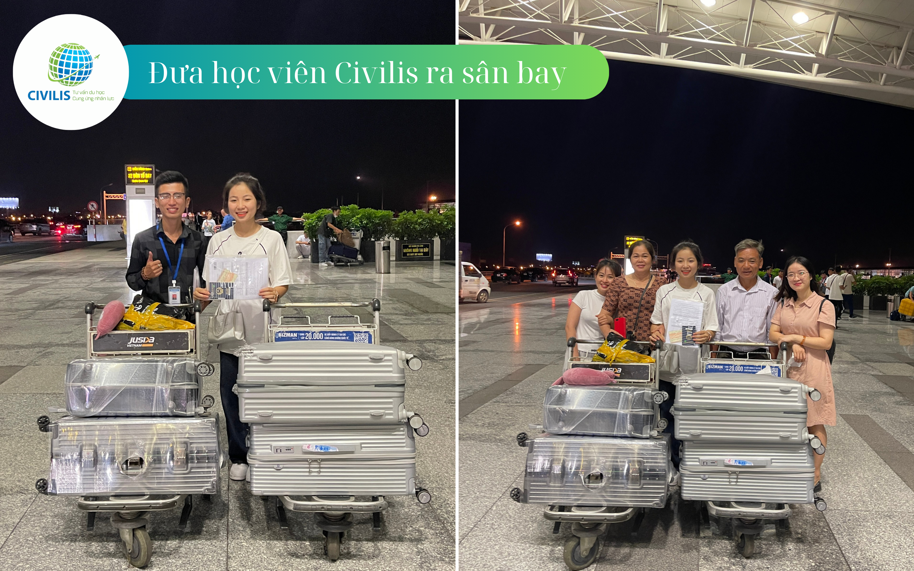 Ảnh chụp đưa tiễn học viên Civilis ra sân bay