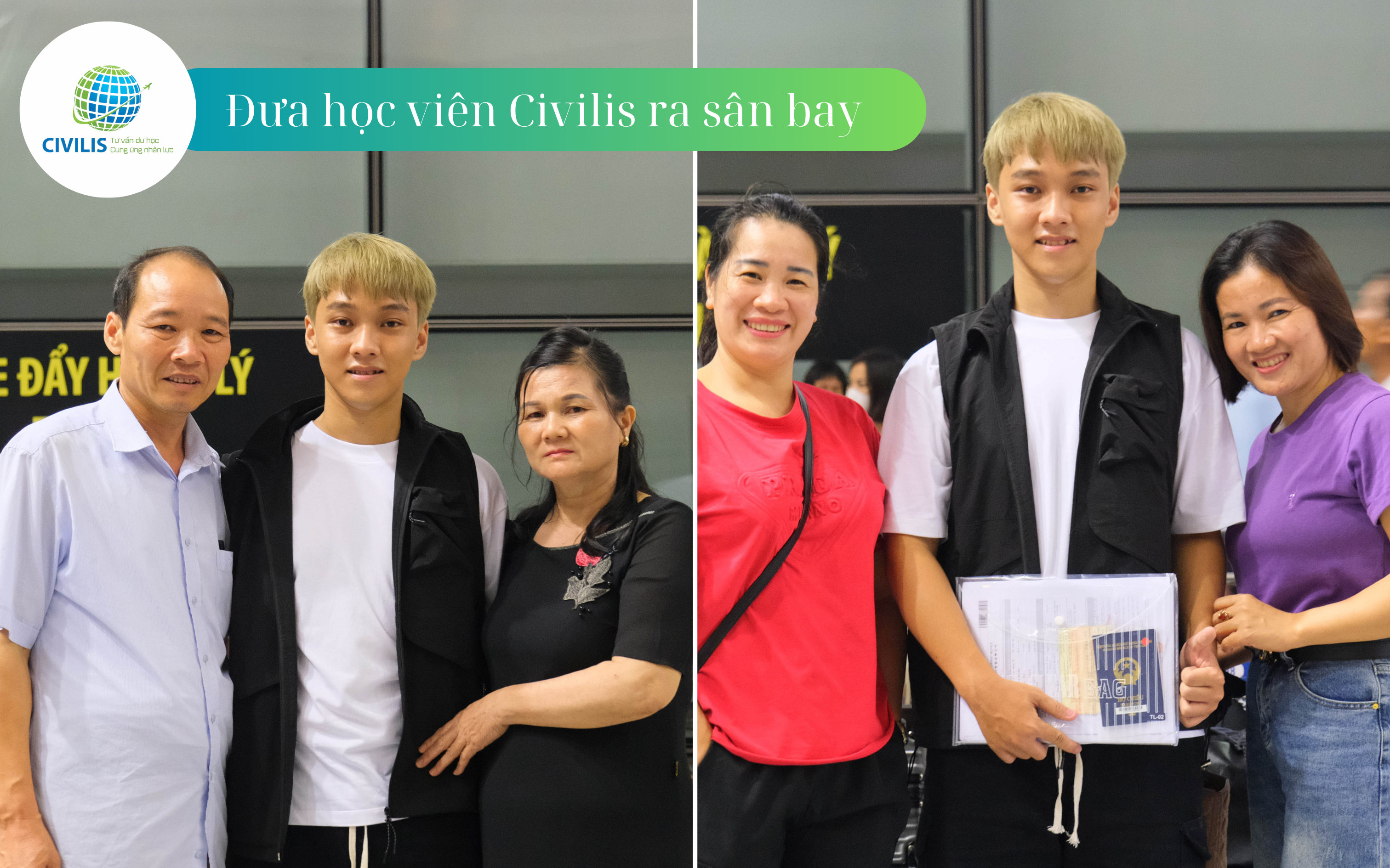 Ảnh chụp đưa tiễn học viên Civilis ra sân bay